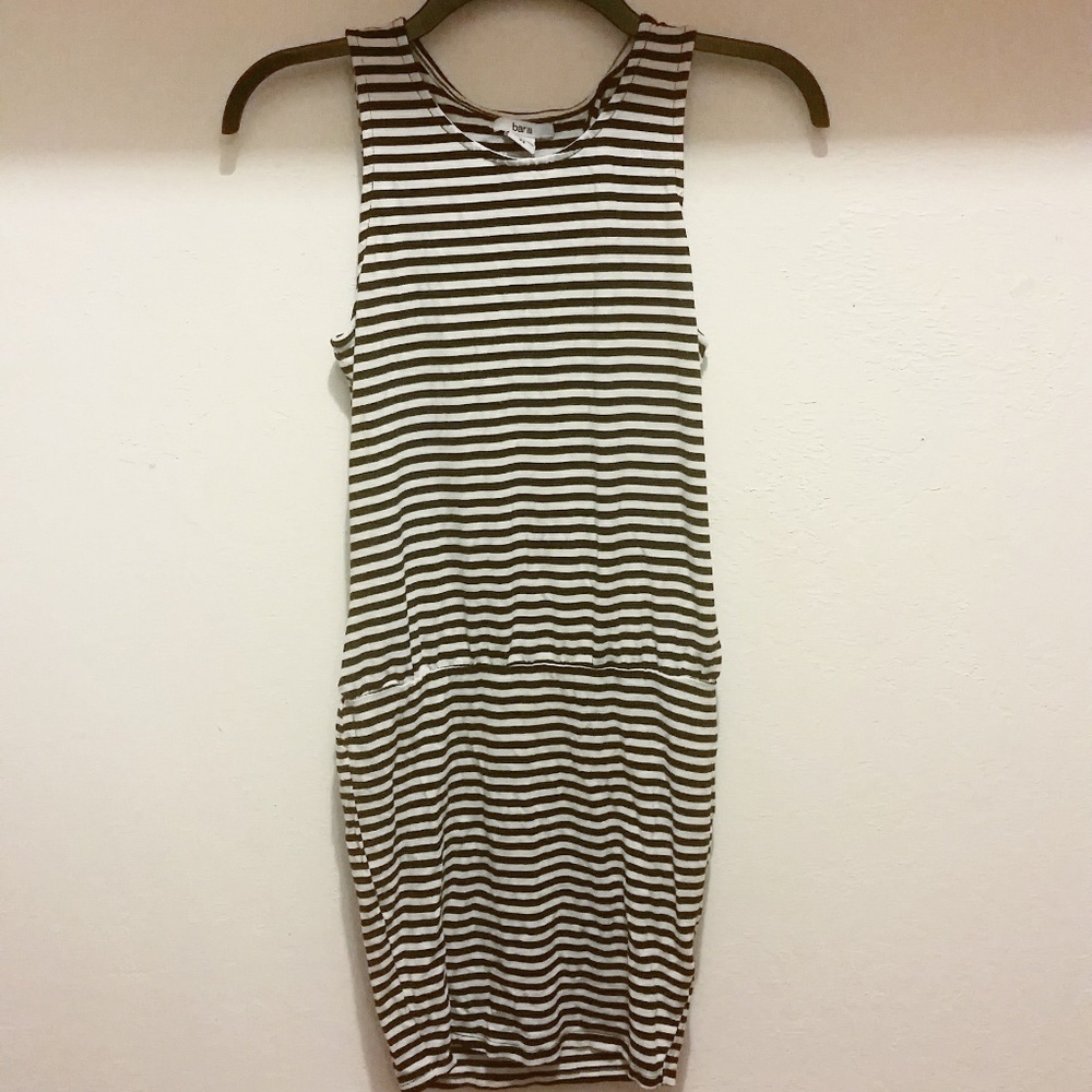 Bar III Black and White Striped Bodycon Dress
